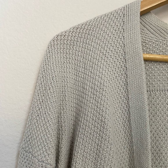 Gap • Neutral Cream Cotton Knit Open Front Slouchy Cardigan Sweater - Picture 4 of 13